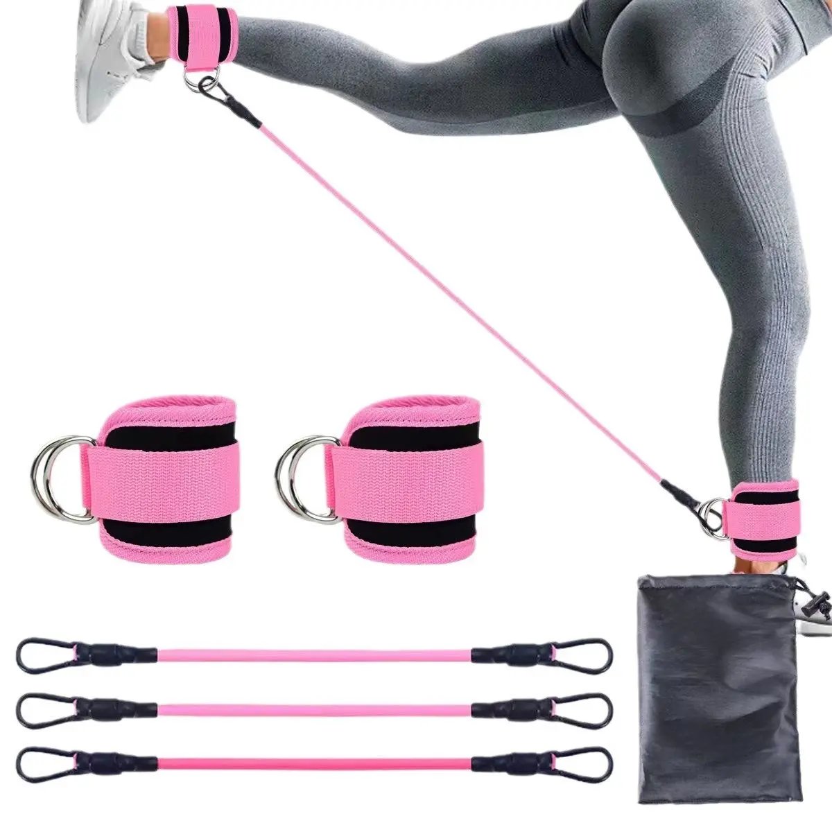 Ankle Strap Resistance Bands Hip Leg Strength Pull Rope Fitness Elastic Training Home Yoga Pilate Crossfit Workout Gym Equipment PeakPursuitFitness
