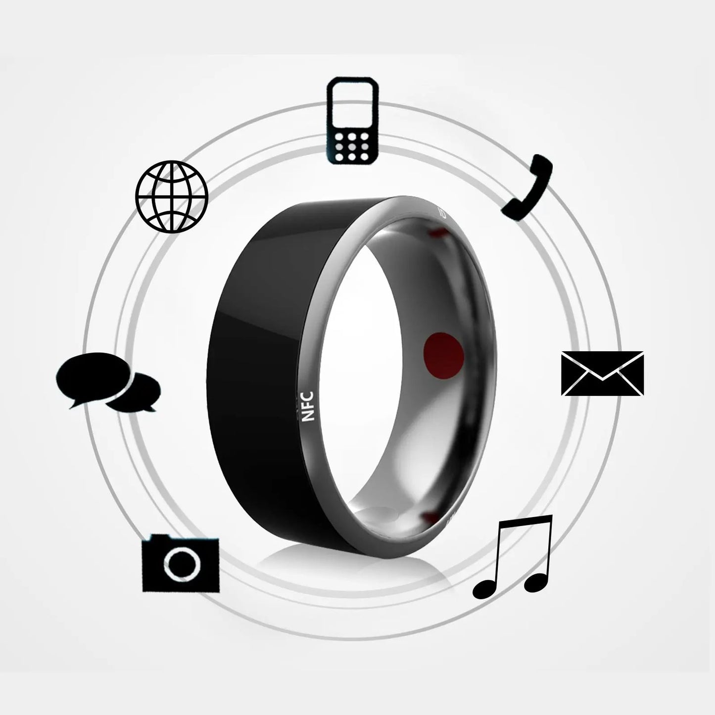 Smart Ring Wearable Device Multifunctional Black High-tech PeakPursuitFitness