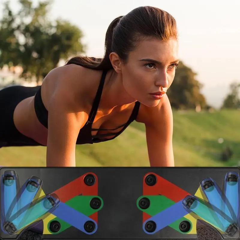 Push Up Rack Edge 9 in 1 Body Building Exercise Fitness Tools Women Men Push-Up Display Shelves and Raisers For GYM Training Body drop shipping PeakPursuitFitness