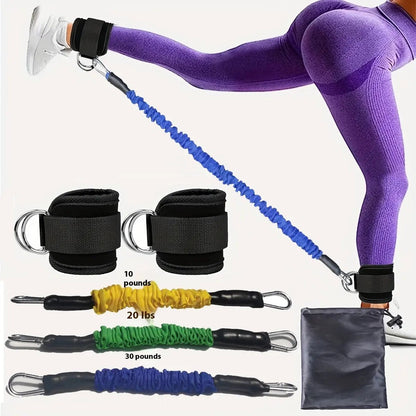 Ankle Strap Resistance Bands Hip Leg Strength Pull Rope Fitness Elastic Training Home Yoga Pilate Crossfit Workout Gym Equipment PeakPursuitFitness