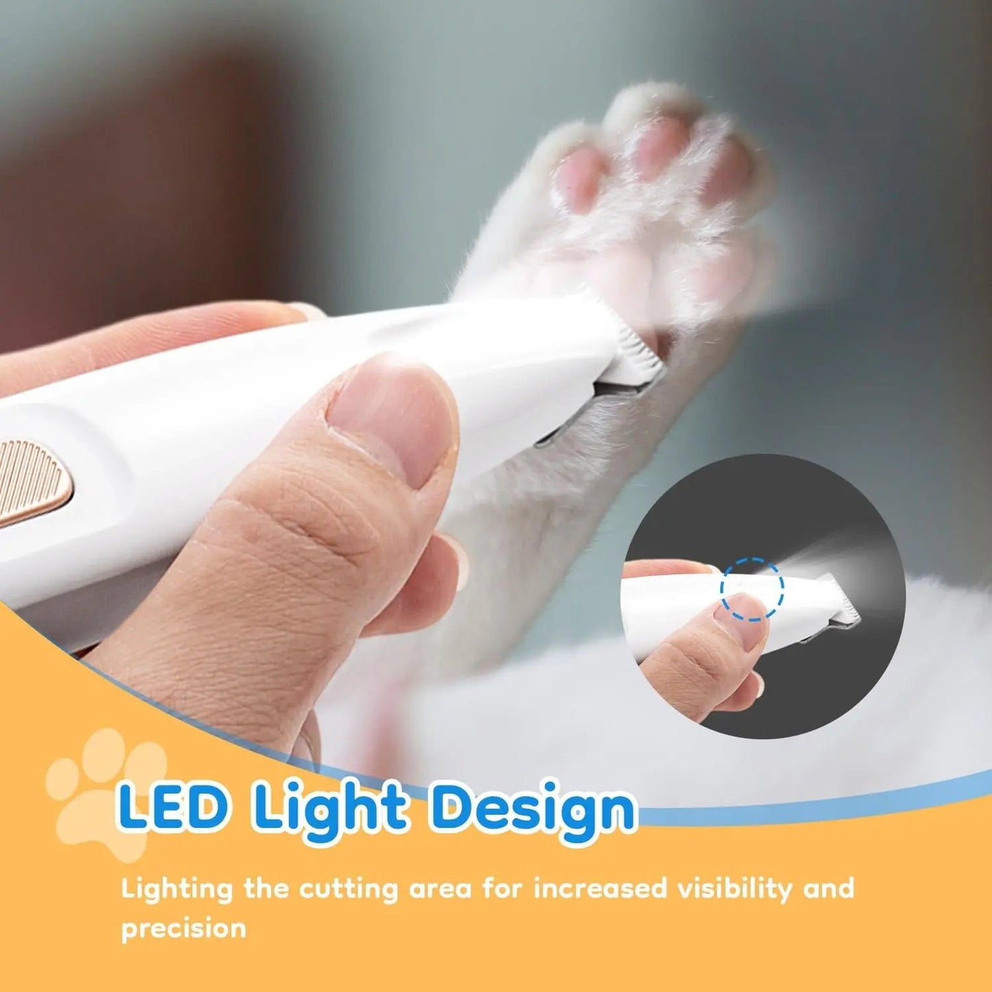 Low-Noise LED Clippers for Dogs & Cats | Tangle-Free Hygiene Trimming PeakPursuitFitness