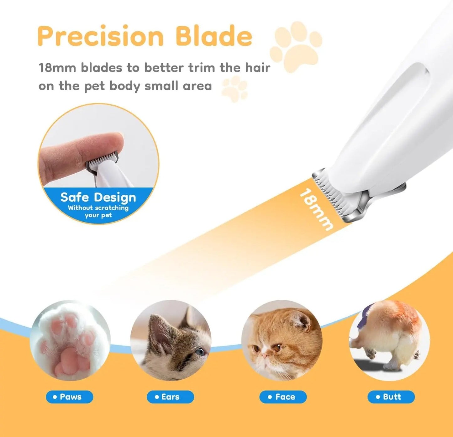 Low-Noise LED Clippers for Dogs & Cats | Tangle-Free Hygiene Trimming PeakPursuitFitness