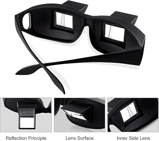 Ergonomic Reading Prism: Anti-Fatigue Bed Spectacles for Reading, TV & Gaming