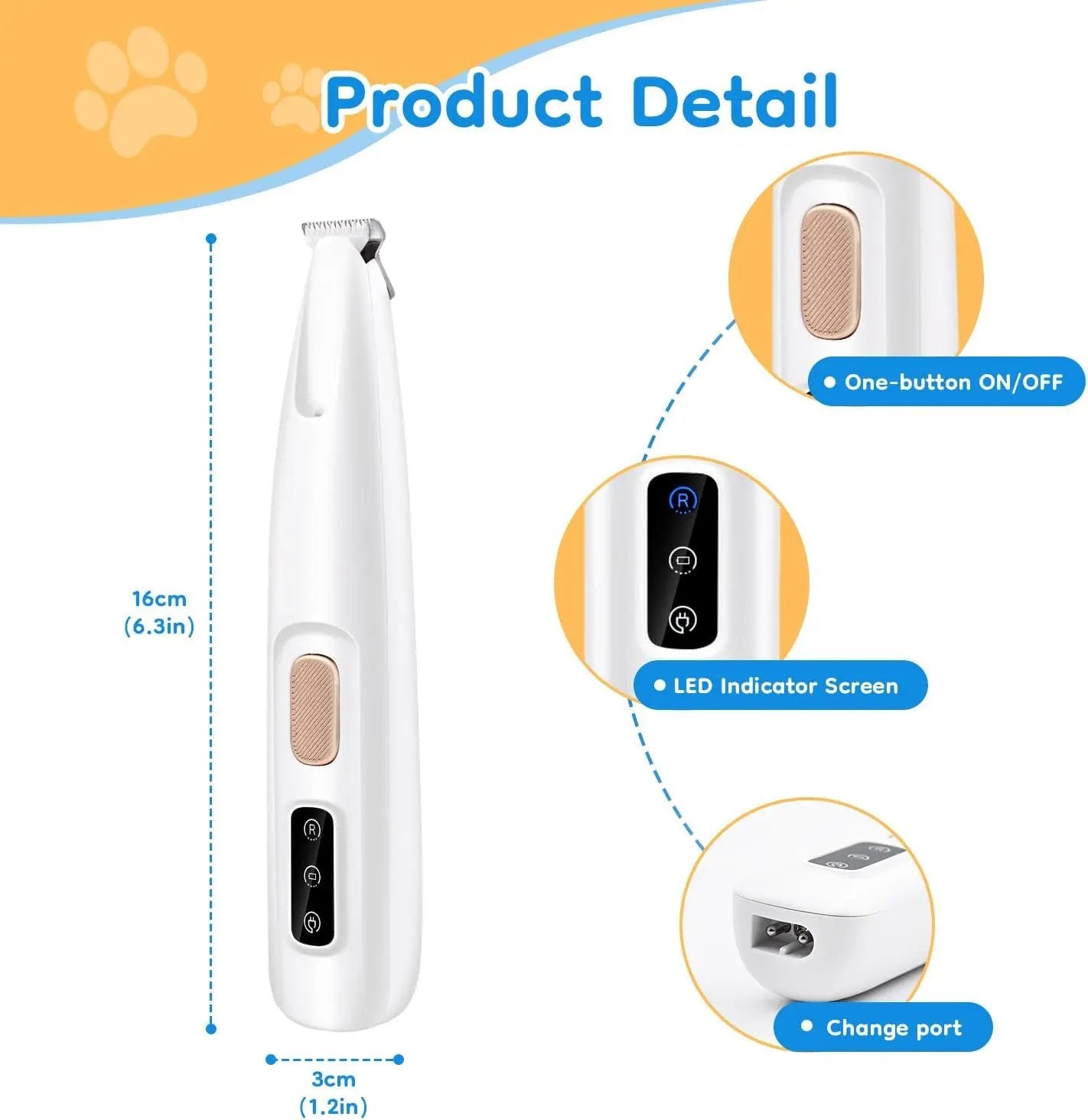 Low-Noise LED Clippers for Dogs & Cats | Tangle-Free Hygiene Trimming PeakPursuitFitness