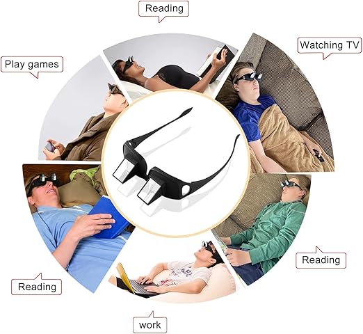 Ergonomic Reading Prism: Anti-Fatigue Bed Spectacles for Reading, TV & Gaming