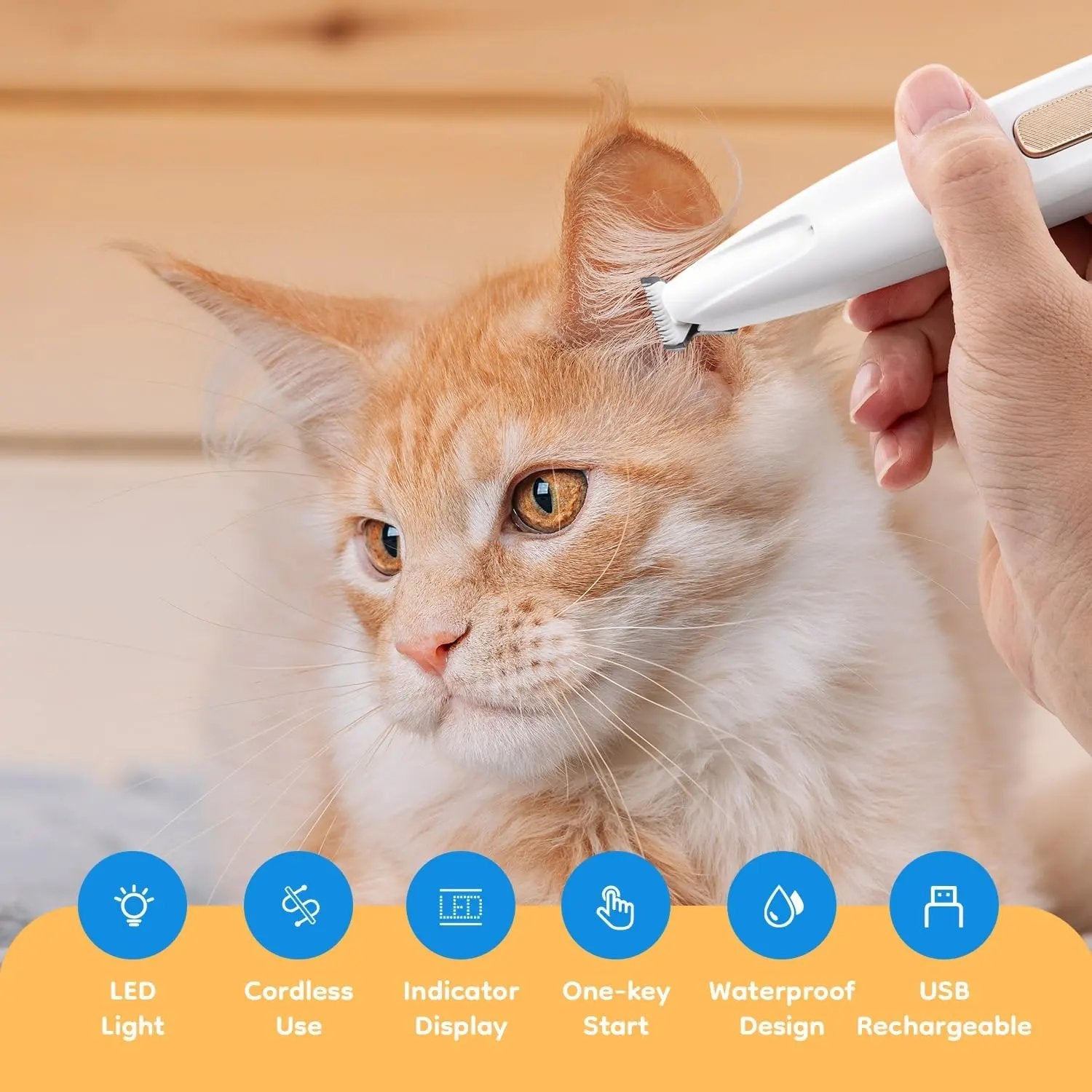 Low-Noise LED Clippers for Dogs & Cats | Tangle-Free Hygiene Trimming PeakPursuitFitness