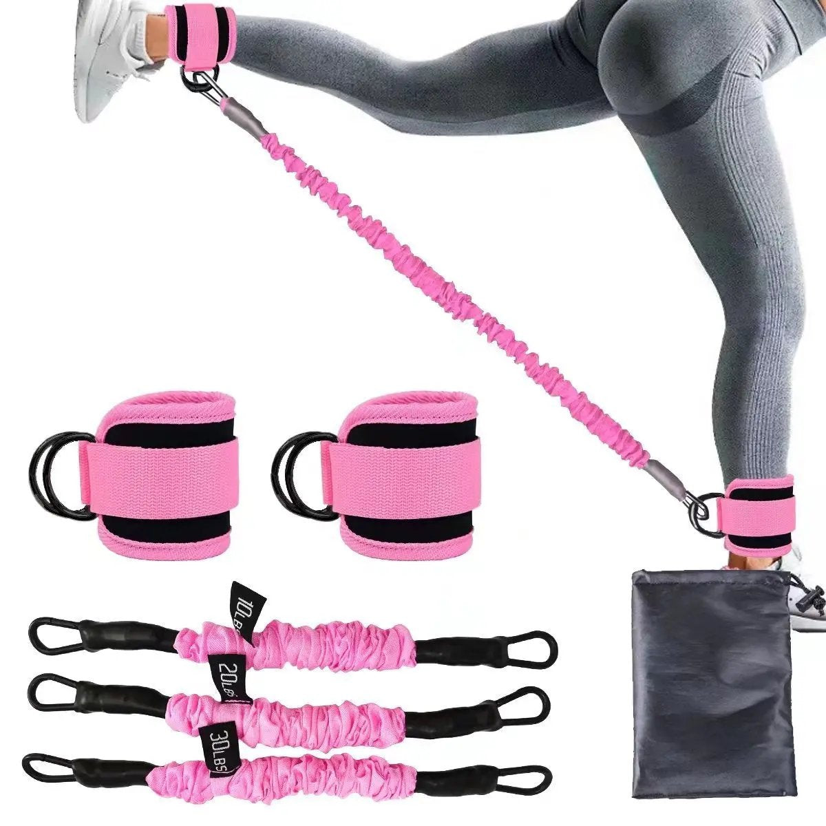 Ankle Strap Resistance Bands Hip Leg Strength Pull Rope Fitness Elastic Training Home Yoga Pilate Crossfit Workout Gym Equipment PeakPursuitFitness