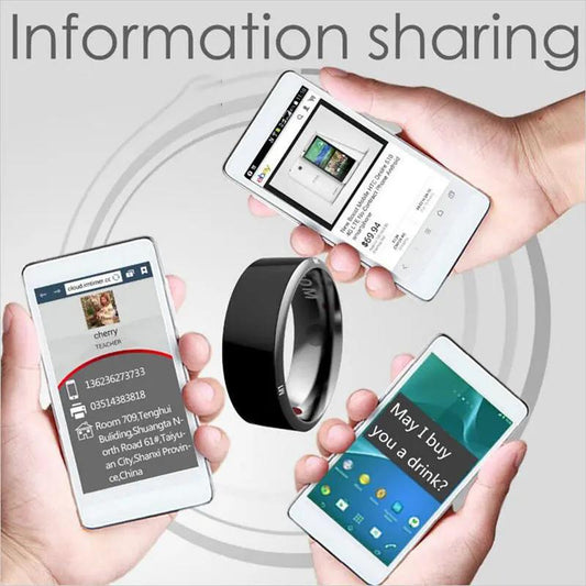 Smart Ring Wearable Device Multifunctional Black High-tech PeakPursuitFitness