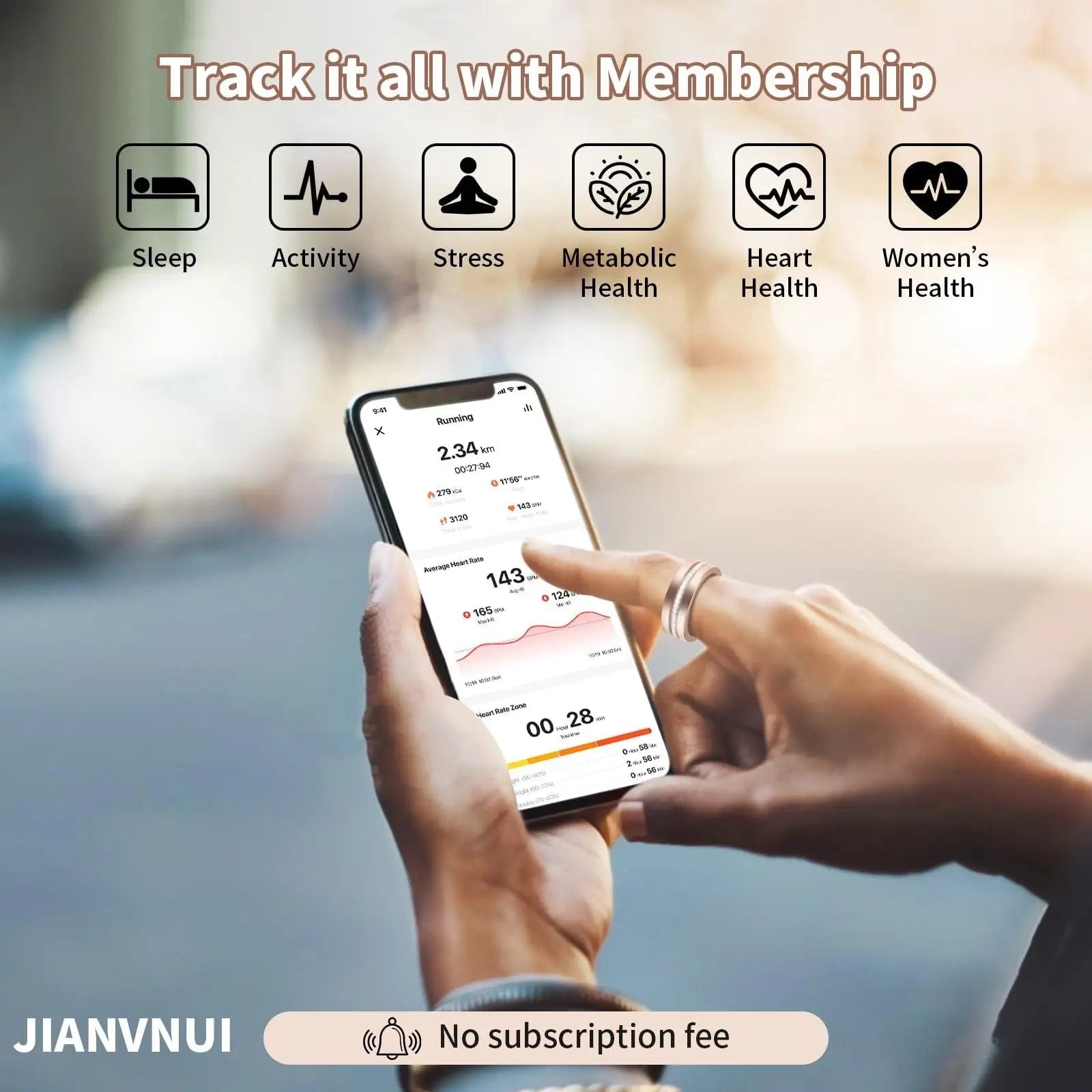 2025 New Smart Ring For Women, Health & Fitness Tracker With Heart Rate, Blood Oxygen, Sleep Monitoring, Elegant Rose Gold Design With Crystal Accents, IP68 Waterproof, Gesture Control PeakPursuitFitness