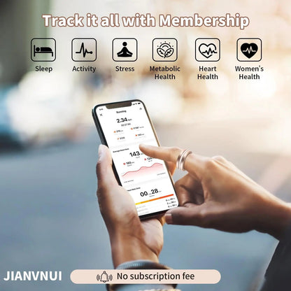 2025 New Smart Ring For Women, Health & Fitness Tracker With Heart Rate, Blood Oxygen, Sleep Monitoring, Elegant Rose Gold Design With Crystal Accents, IP68 Waterproof, Gesture Control PeakPursuitFitness