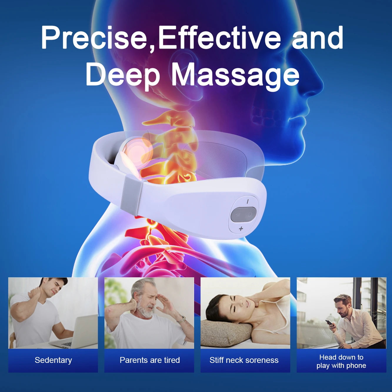 Portable Mini Cervical Massager – Deep Tissue & Heat Therapy