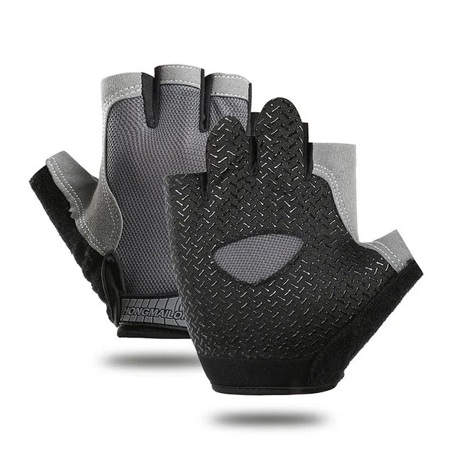 Anti-Slip Half Finger Gym Gloves – Breathable Workout & Cycling Gloves