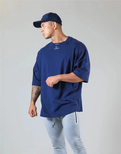Men’s Gym T-Shirt– Loose Fit Workout Tee M–XXXL