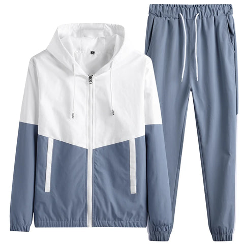 Men's Tracksuit – Hooded Jacket & Jogger Pants 2-Piece Sportswear