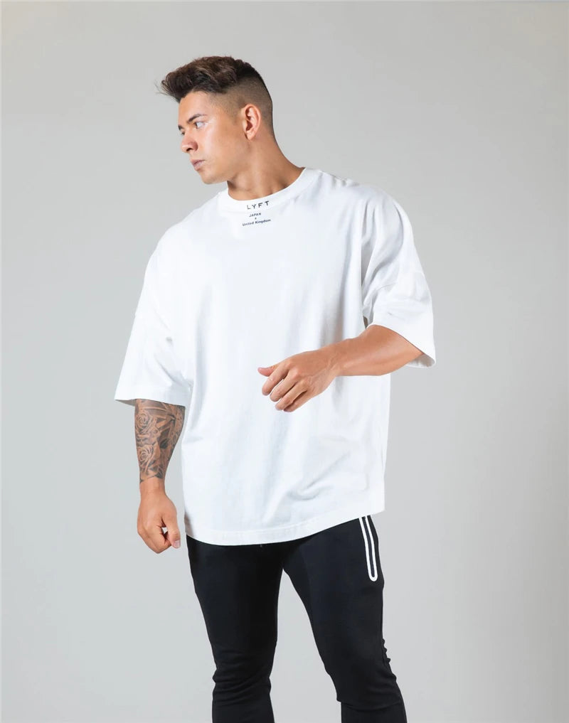 Men’s Cotton Gym T-Shirt – Loose Fit Workout Tee M–XXXL