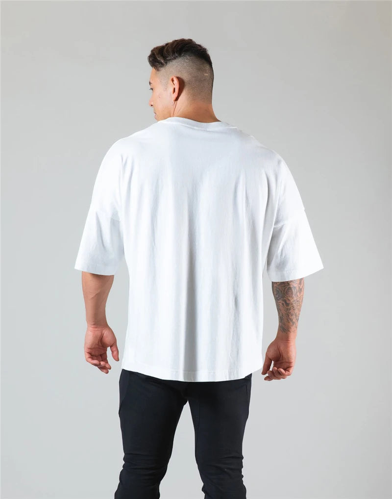 Men’s Cotton Gym T-Shirt – Loose Fit Workout Tee M–XXXL