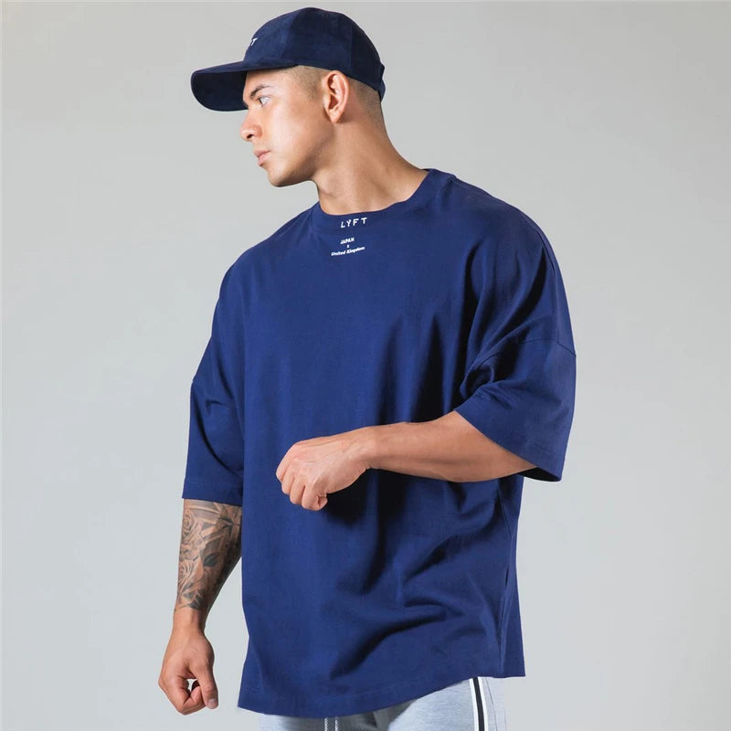 Men’s Cotton Gym T-Shirt – Loose Fit Workout Tee M–XXXL