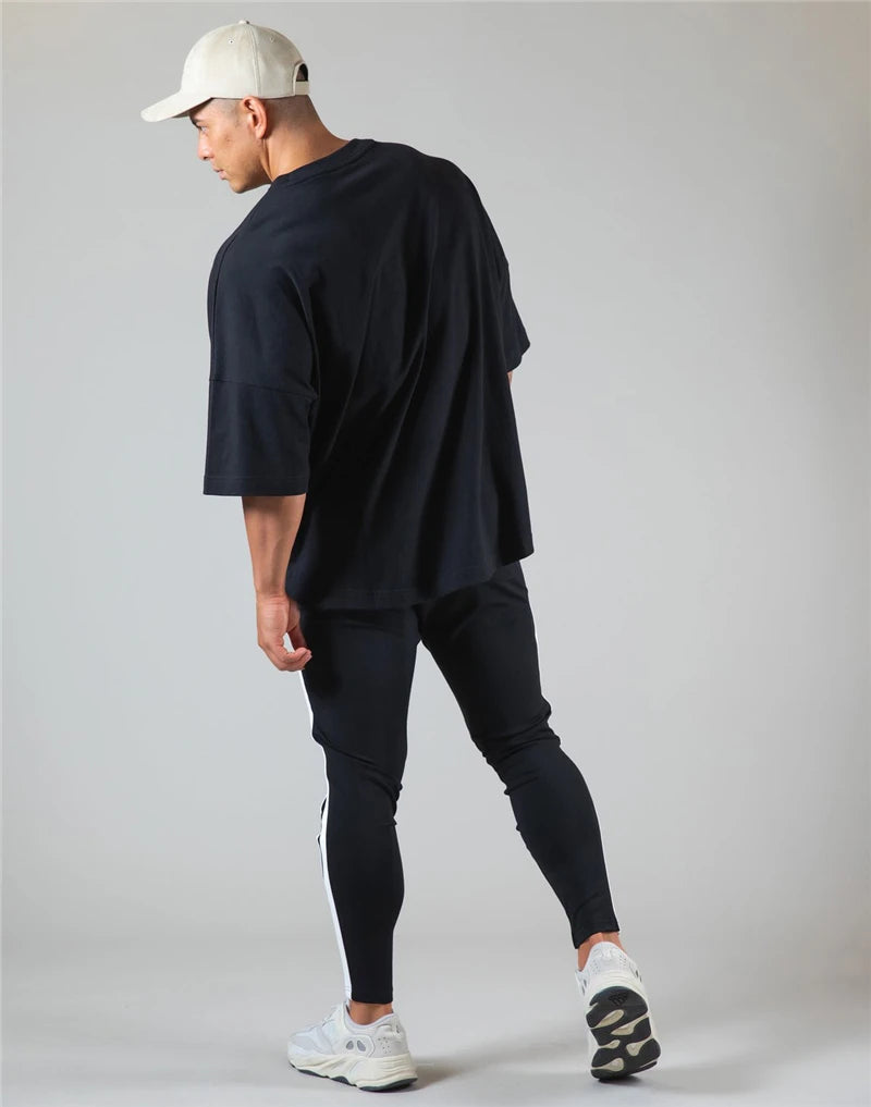 Men’s Cotton Gym T-Shirt – Loose Fit Workout Tee M–XXXL
