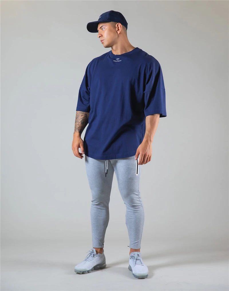 Men’s Cotton Gym T-Shirt – Loose Fit Workout Tee M–XXXL