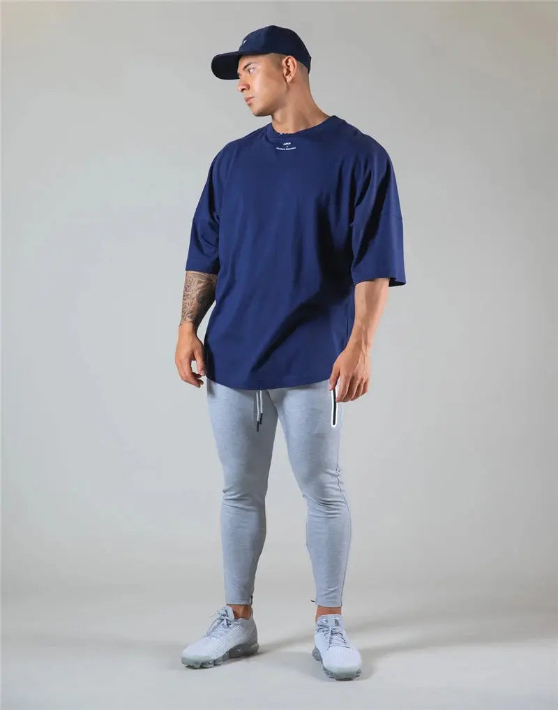 Men’s Gym T-Shirt– Loose Fit Workout Tee M–XXXL