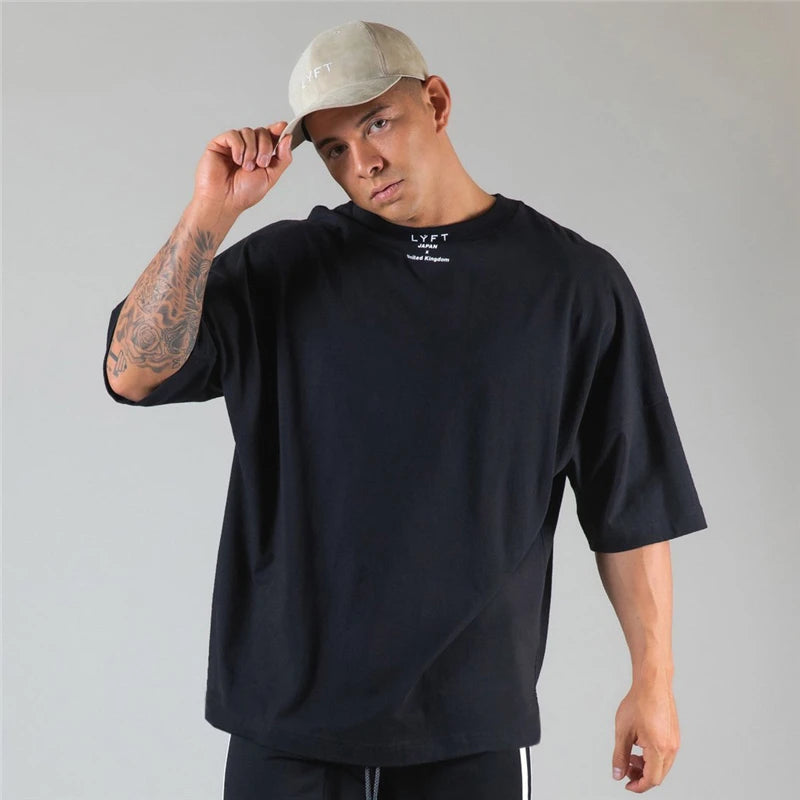 Men’s Cotton Gym T-Shirt – Loose Fit Workout Tee M–XXXL