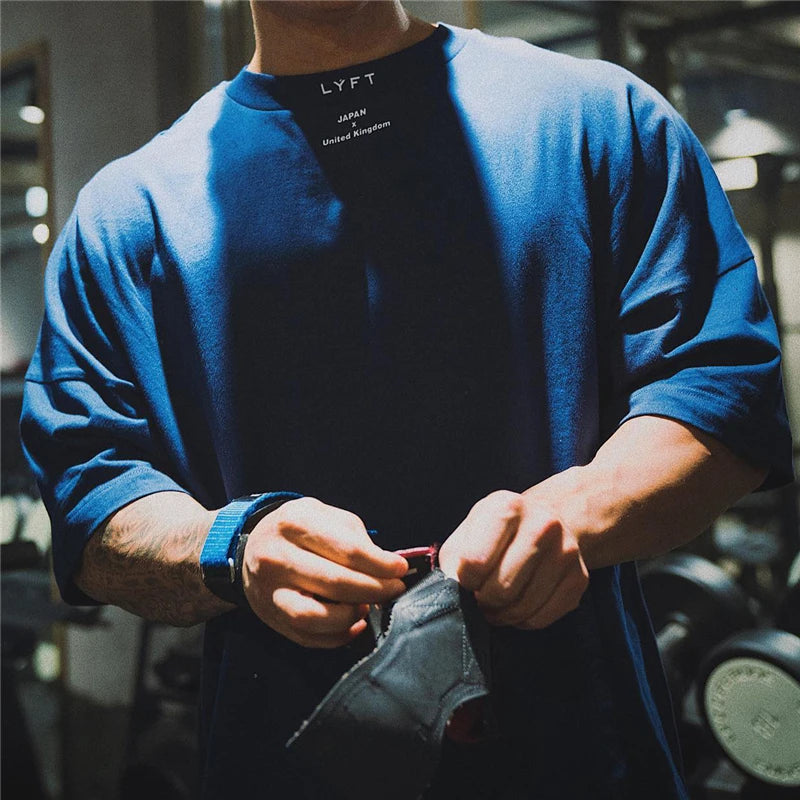 Men’s Cotton Gym T-Shirt – Loose Fit Workout Tee M–XXXL