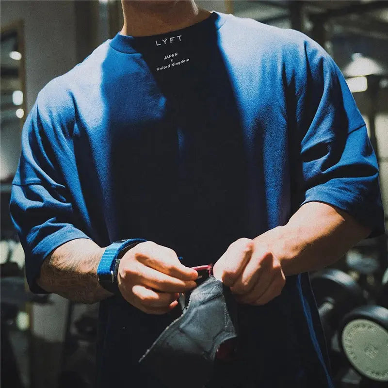 Men’s Gym T-Shirt– Loose Fit Workout Tee M–XXXL