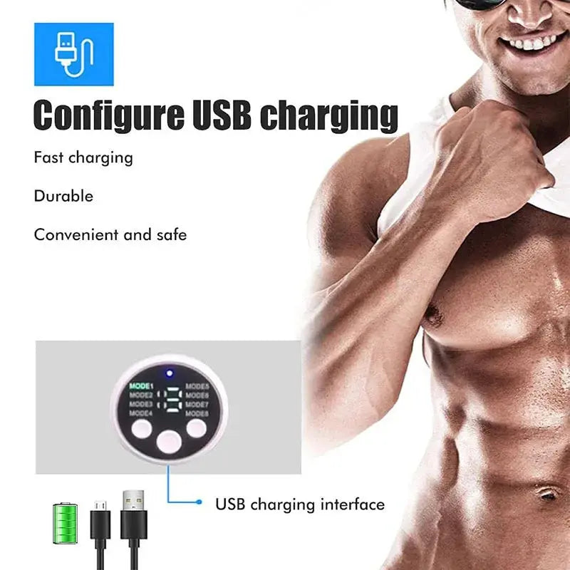 EMS Slimming Belt – USB Rechargeable Abdominal Muscle Stimulator
