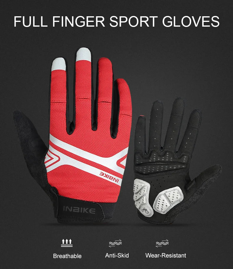INBIKE Full Finger Cycling Gloves – MTB Touchscreen Bike & Sports Gloves