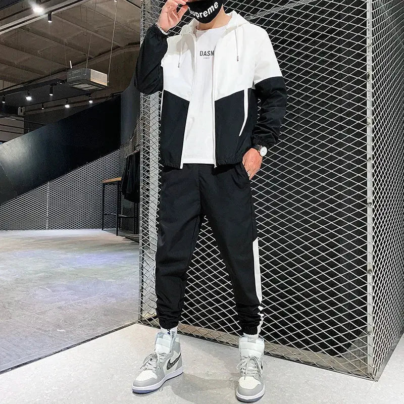 Men's Tracksuit – Hooded Jacket & Jogger Pants 2-Piece Sportswear PeakPursuitFitness