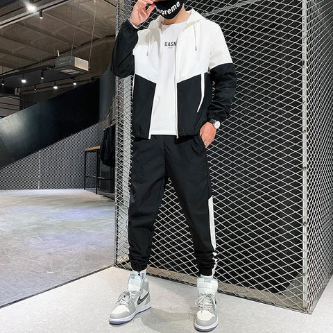 Men's Tracksuit – Hooded Jacket & Jogger Pants 2-Piece Sportswear