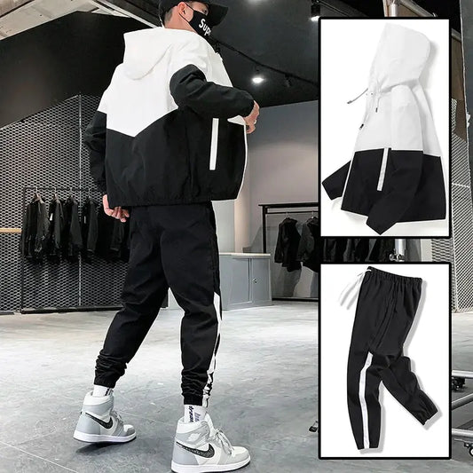 Men's Tracksuit – Hooded Jacket & Jogger Pants 2-Piece Sportswear PeakPursuitFitness