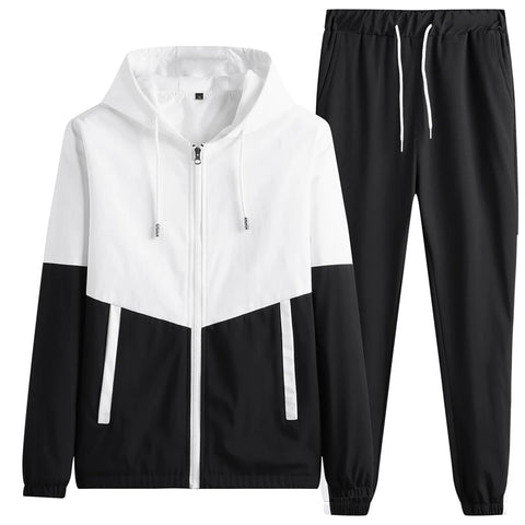 Men's Tracksuit – Hooded Jacket & Jogger Pants 2-Piece Sportswear