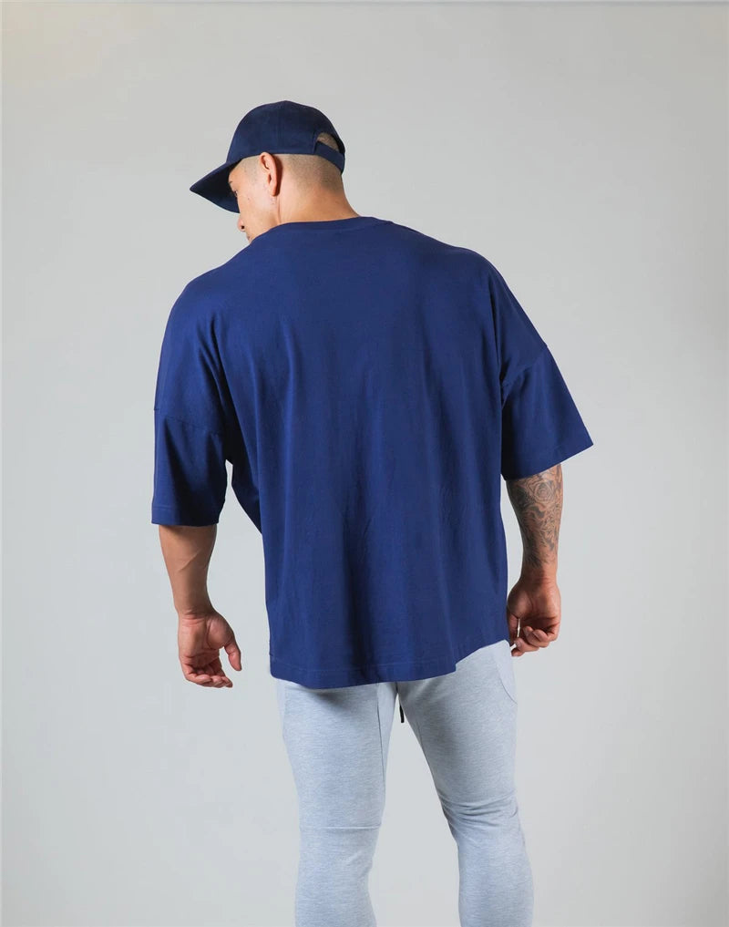 Men’s Cotton Gym T-Shirt – Loose Fit Workout Tee M–XXXL