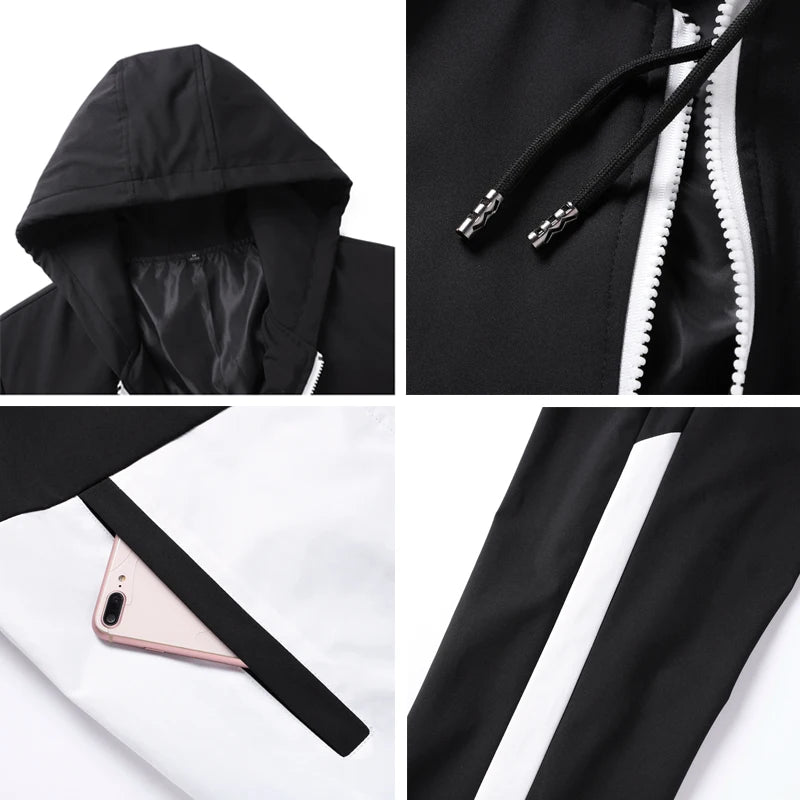 2025 Men’s Tracksuit Set – Hooded Jacket & Jogger Pants 2-Piece Sportswear