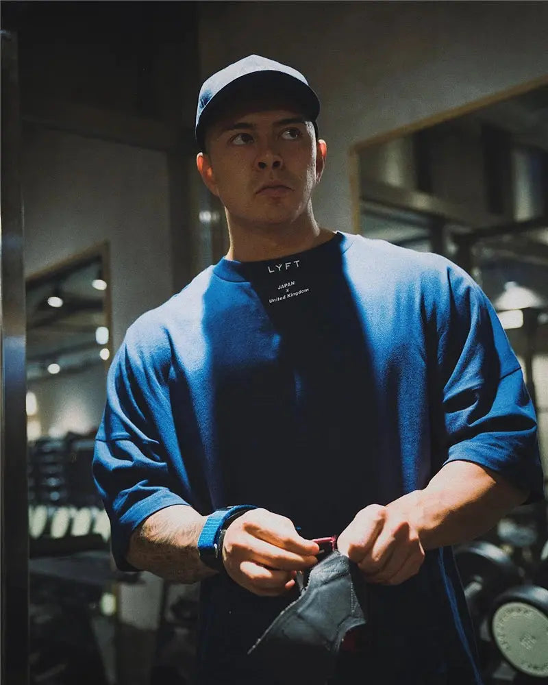 Men’s Gym T-Shirt– Loose Fit Workout Tee M–XXXL