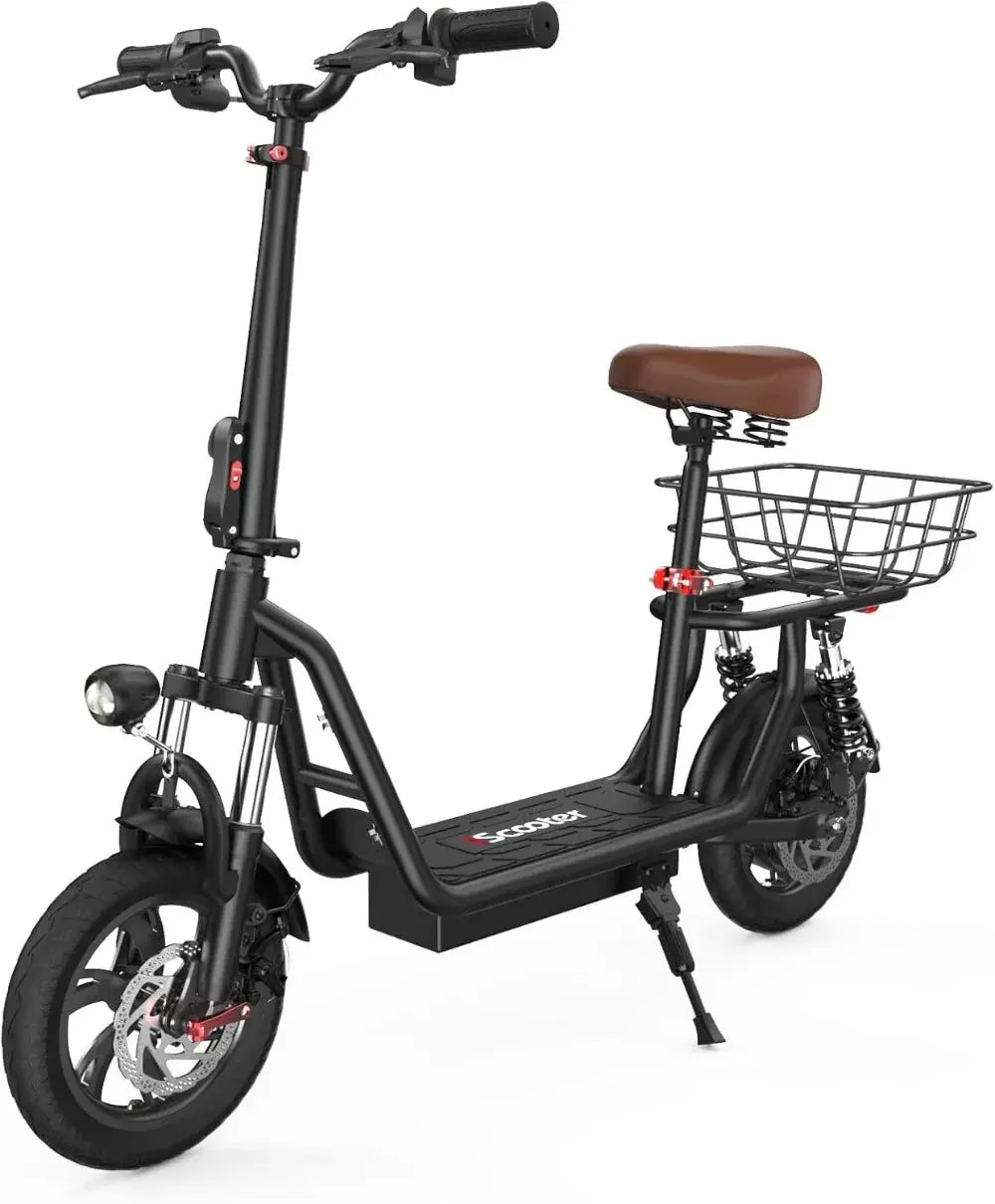 Electric Scooter with Seat – Long Range, High Speed, Pneumatic Tires