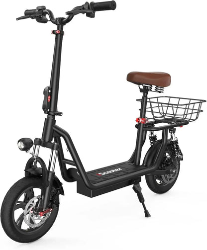 Electric Scooter with Seat – Long Range, High Speed, Pneumatic Tires