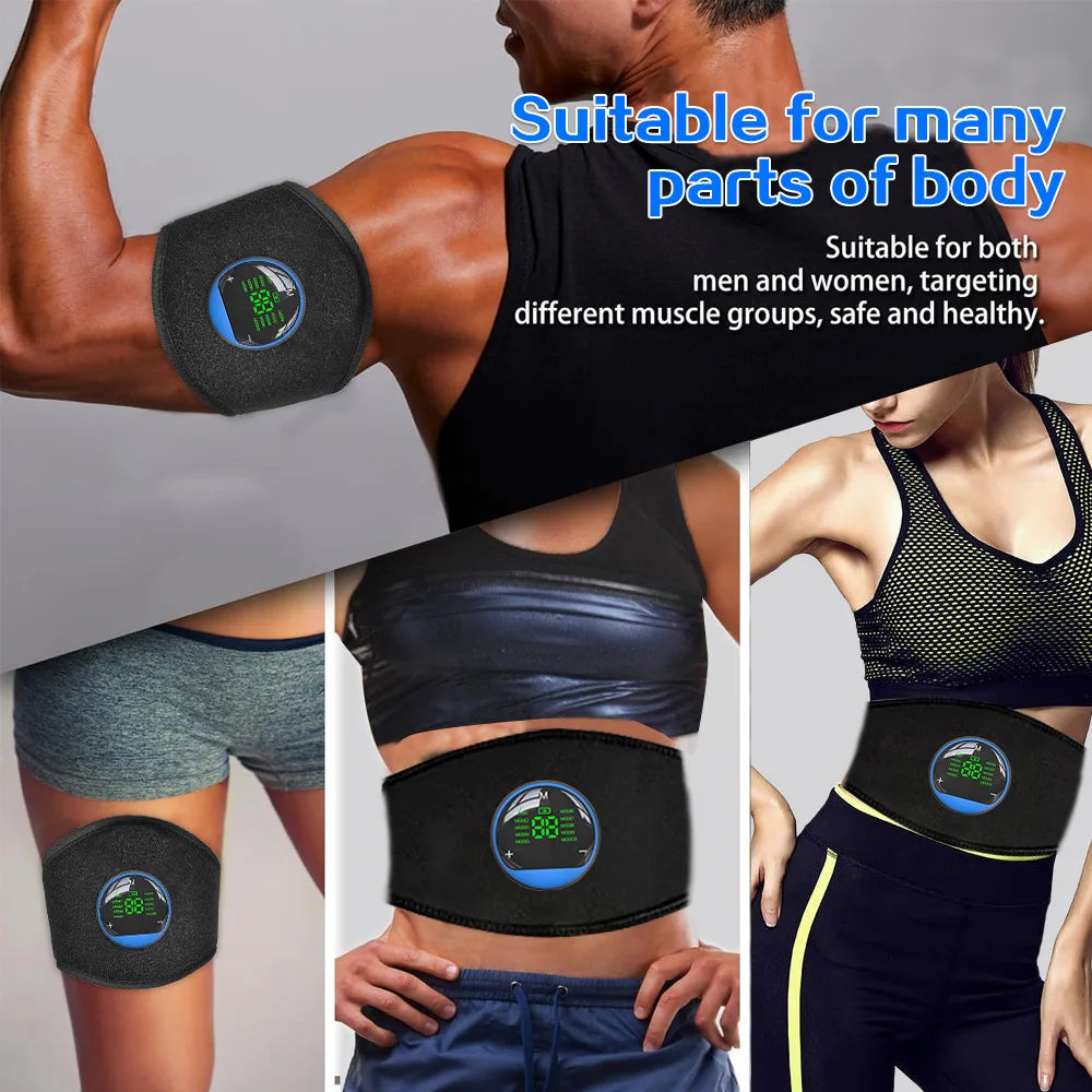 Smart EMS Fitness Belt – Rechargeable Abs Trainer with LED Display