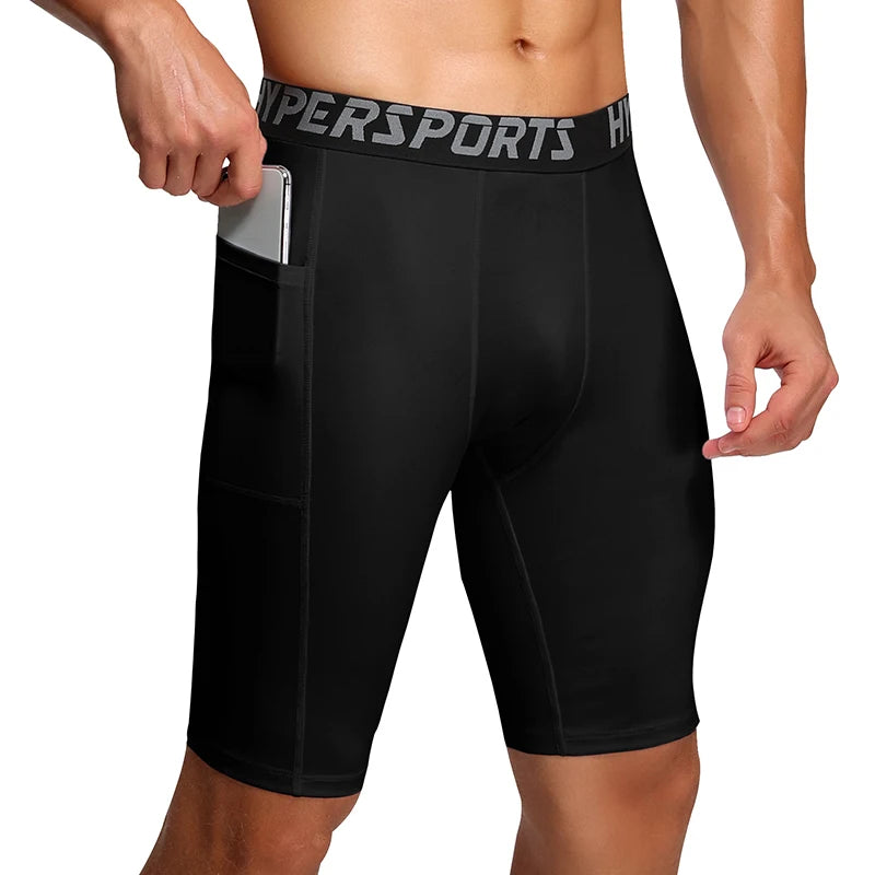 Men’s Compression Running Shorts – Quick-Dry Gym Tights