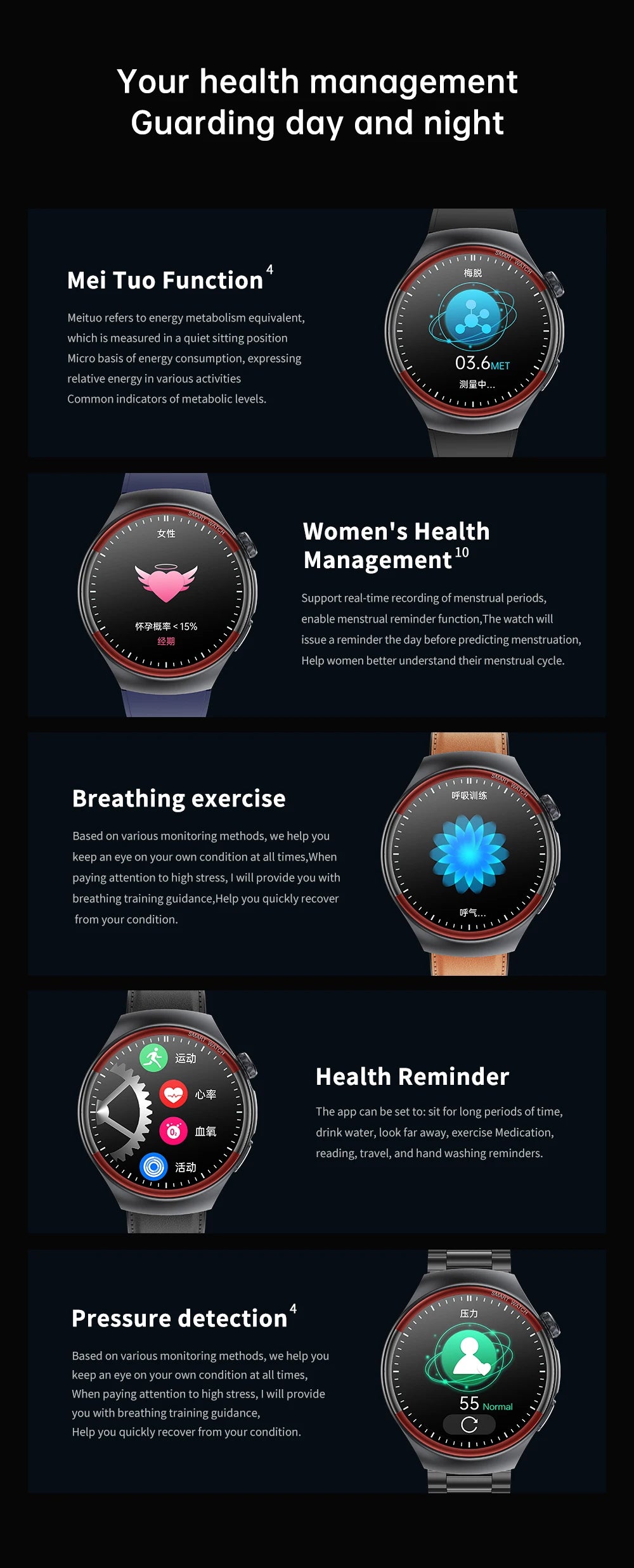 2025 High-End Smart Watch – ECG/PPG, Laser Detection, BT Call, NFC