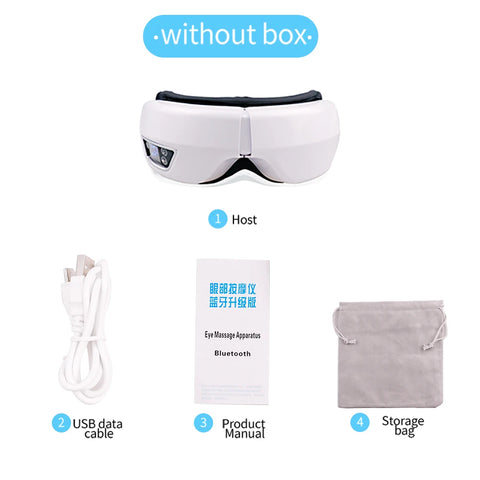6D Smart Eye Massager – Vibration, Airbag Compress & Bluetooth Music