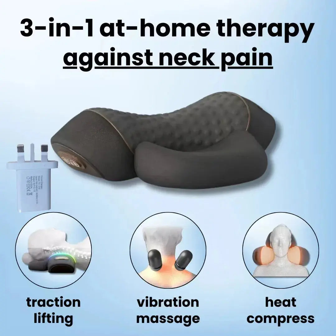 Soothe 3-in-1 Neck Massager Pillow – Heat, Vibration & Traction Support PeakPursuitFitness