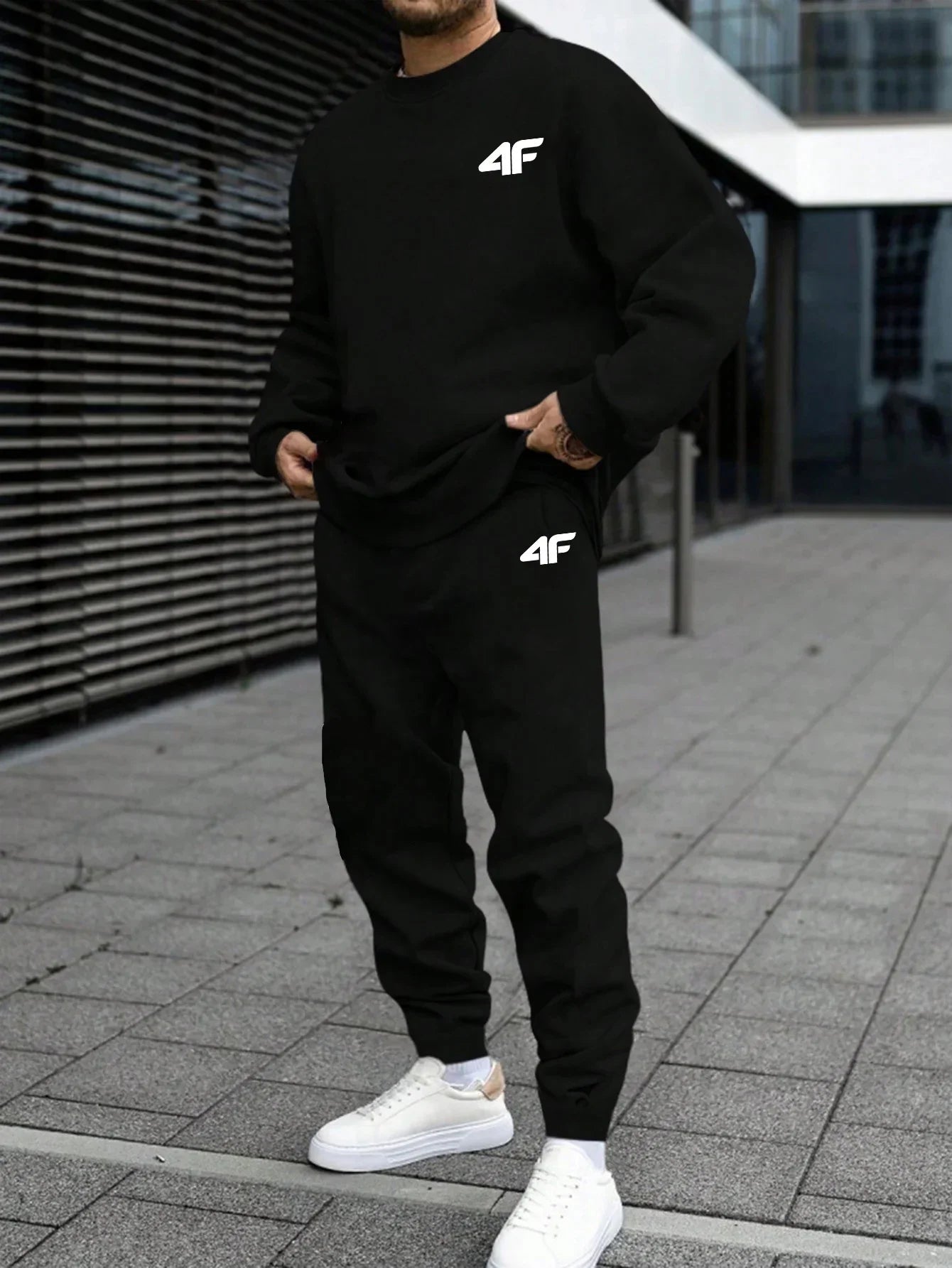 Men’s Sports Tracksuit Set – Long Sleeve Sweatshirt & Joggers