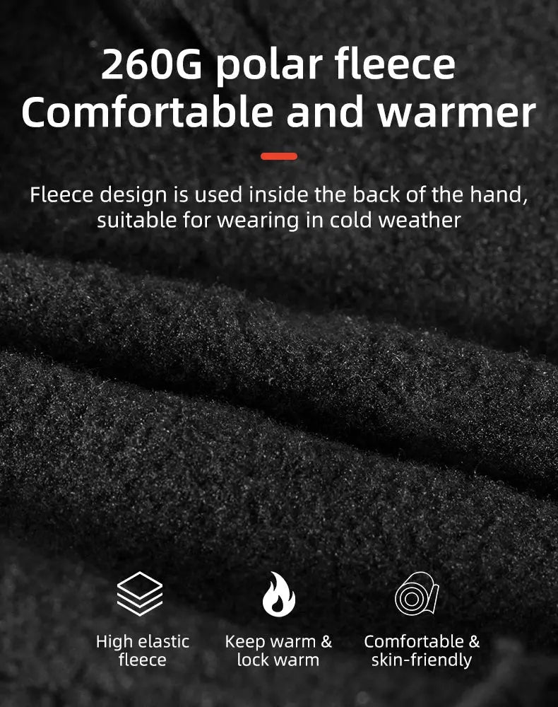 ROCKBROS glovesWaterproof Thermal Cycling Gloves – Touchscreen MTB & Motorcycle Gloves PeakPursuitFitness