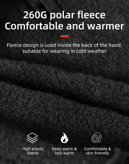 ROCKBROS glovesWaterproof Thermal Cycling Gloves – Touchscreen MTB & Motorcycle Gloves PeakPursuitFitness