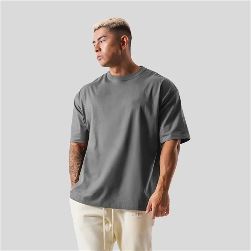 Men’s Cotton Gym T-Shirt – Loose Fit Workout Tee M–XXXL