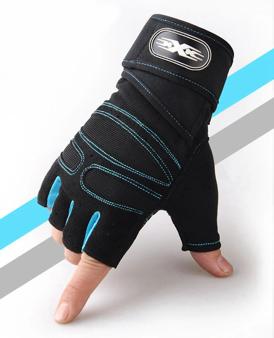 Workout Gloves with Wrist Wrap – Half-Finger Gym & Training Gloves for Men & Women