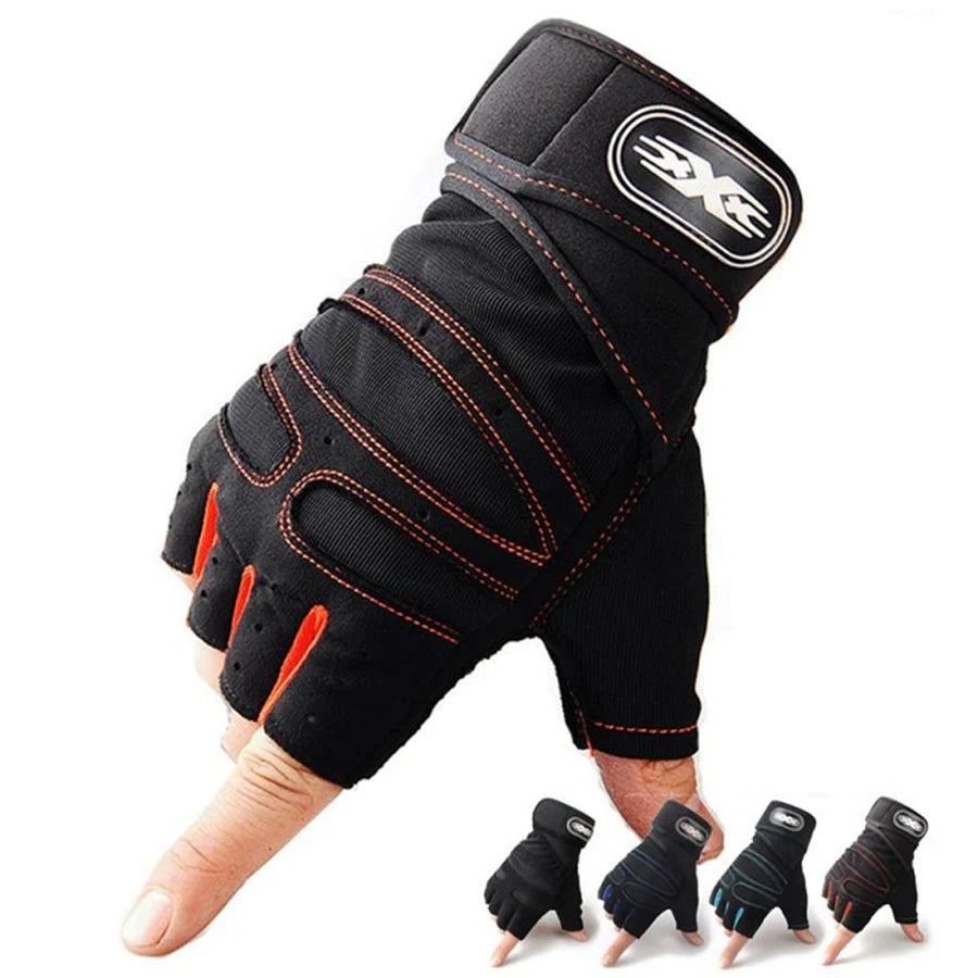 Workout Gloves with Wrist Wrap – Half-Finger Gym & Training Gloves for Men & Women