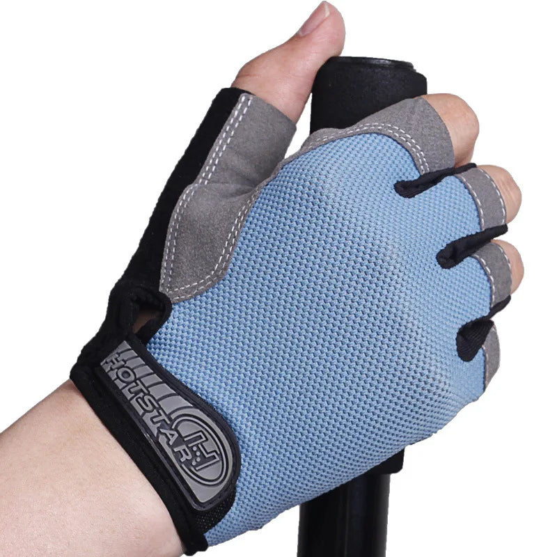 Anti-Slip Half Finger Gym Gloves – Breathable Workout & Cycling Gloves
